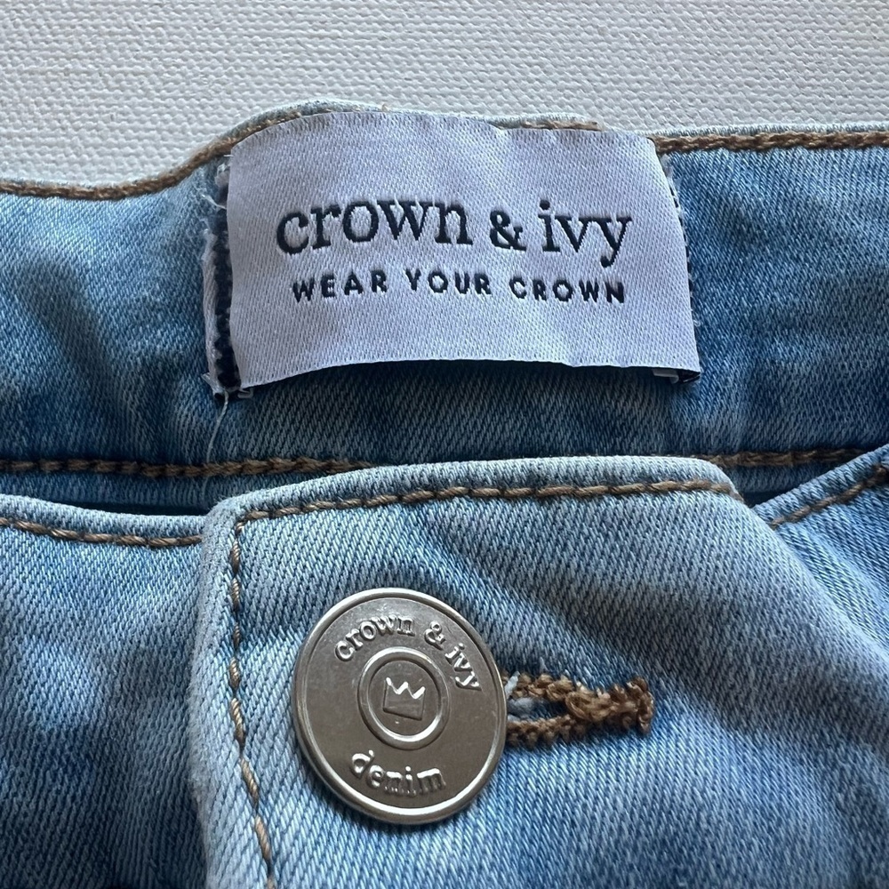 Crown & Ivy Womens Jeans‎ Size 12 Blue Denim Light Wash Hi-Rise Skinny Crop (B3) - Picture 8 of 12